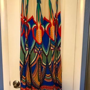 ModCloth Maxi Skirt Aztec Colorful Drawstring